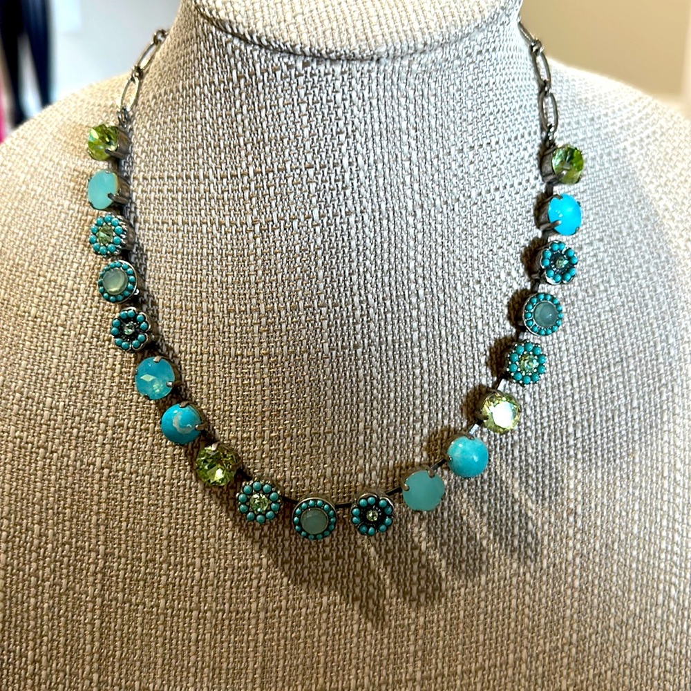 Mariana silver necklace with baby blue stones